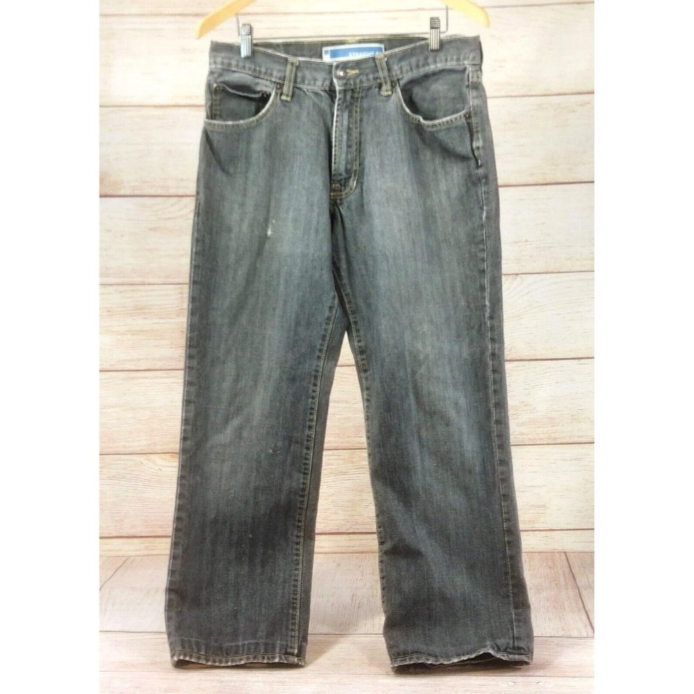 Gap Straight Fit Jeans Vintage Faded Gray Denim Jean Men Women Unisex 31x30 Gift